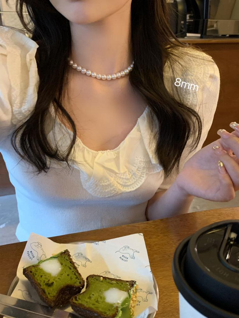 Высококлассное французское ретро жемчужное колье на ключицу для женщин: Универсальный, Элегантный, Простой Роскошный Чокер