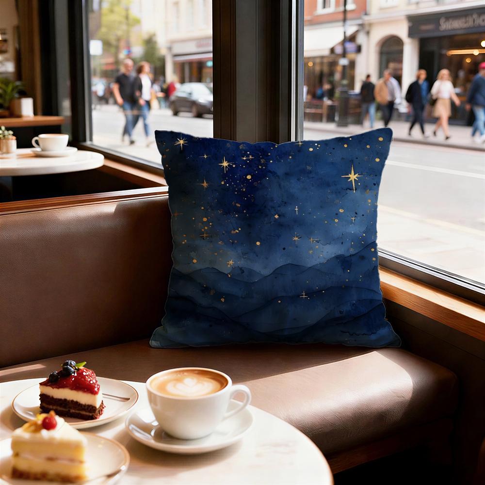 The Starry Sky Cushion Cover Set of Decorative Short Plush Pillow Covers for Sofa Soft Cushion Case x cm