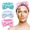 Dot Bow Headband for Women Girls Soft Coral Fleece Headwrap Cute Knot Elastic Hairbands Face Wash Makeup Bandage Bathroom Skincare Spa Hair Accesories