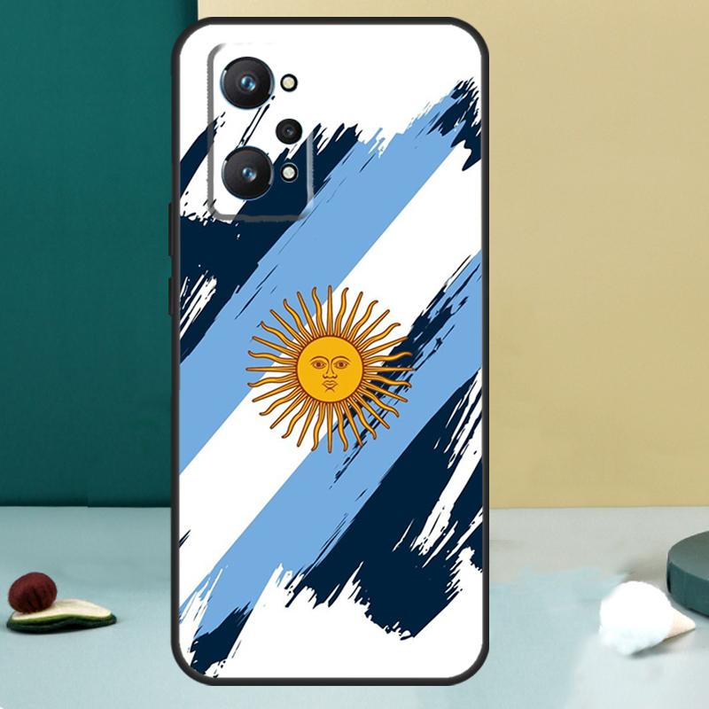 Флаг Аргентины Для Realme 14 13 Pro Plus 10 11 12 GT 5 6 6T GT7 Pro C61 C55 C53 C51 C21Y C25S C75 C67 Чехол