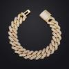 Cross-border 14mm2 Row 5A Full Zircon Cuban Chain Hip-hop Bracelet Unisex Iron Electroplated Jewelry