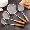 Wooden Handle Stainless Steel Filter Flour Sieve Colander Spoon Kitchen Cookware