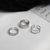 3Pcs Women Rings Geometric Opening Adjustable Jewelry Korean Style Smooth Surface Finger Rings Birthday