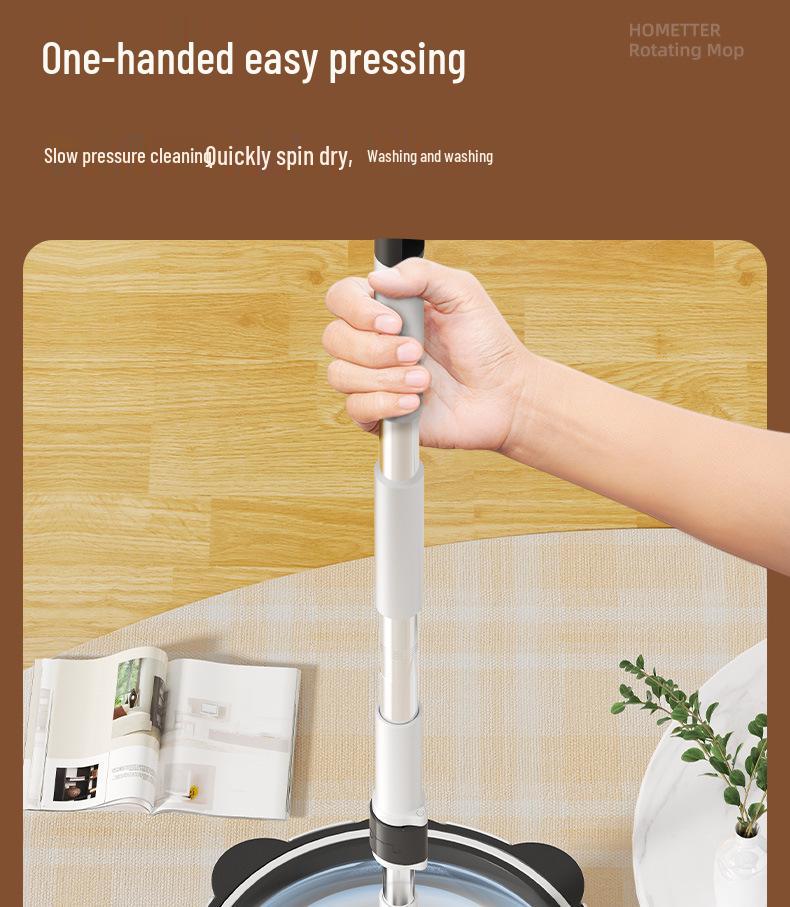 Вращающаяся швабра Meitianle: Разделение чистого и грязного, Ленивый бытовой инструмент для уборки, Прочная штанга, Тренд.