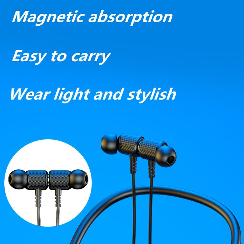 Подвесные шейные наушники, беспроводная Bluetooth 5,0 гарнитура, беспроводные наушники с магнитной присоской, стерео игровые спортивные Bluetooth наушники