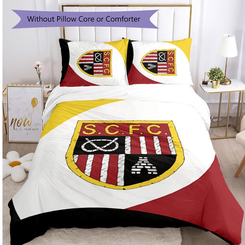 Stoke City Football Printed 3 Pieces Bedding Set, Comfortable Skin Friendly Bedroom Duvet Cover Set