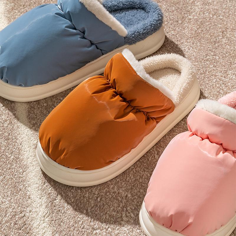 Хлопковые тапочки весна-осень мужские зимние домашние комнатные нескользящие туфли для заточения на толстой подошве домашнее тепло пара женские