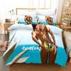 Beach beautiful woman hot printing quilt cover pillowcase 3D digital printing grinding three-piece set
