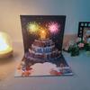 3D Pop Up Birthday Cards Birthday Cake Greeting Cards with Pyrotechnics Music Blowable Candle Birthday Surprise Keepsake for Her Him