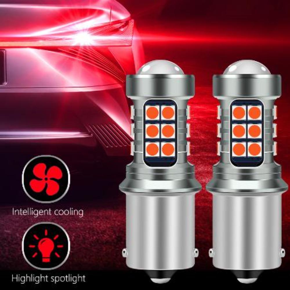 Super Bright 1156 P21W 1157 7440 7443 LED Brake Light Bulbs with Aluminum Body, 27 Pcs 3030 SMD for Car Tail Stop Lights