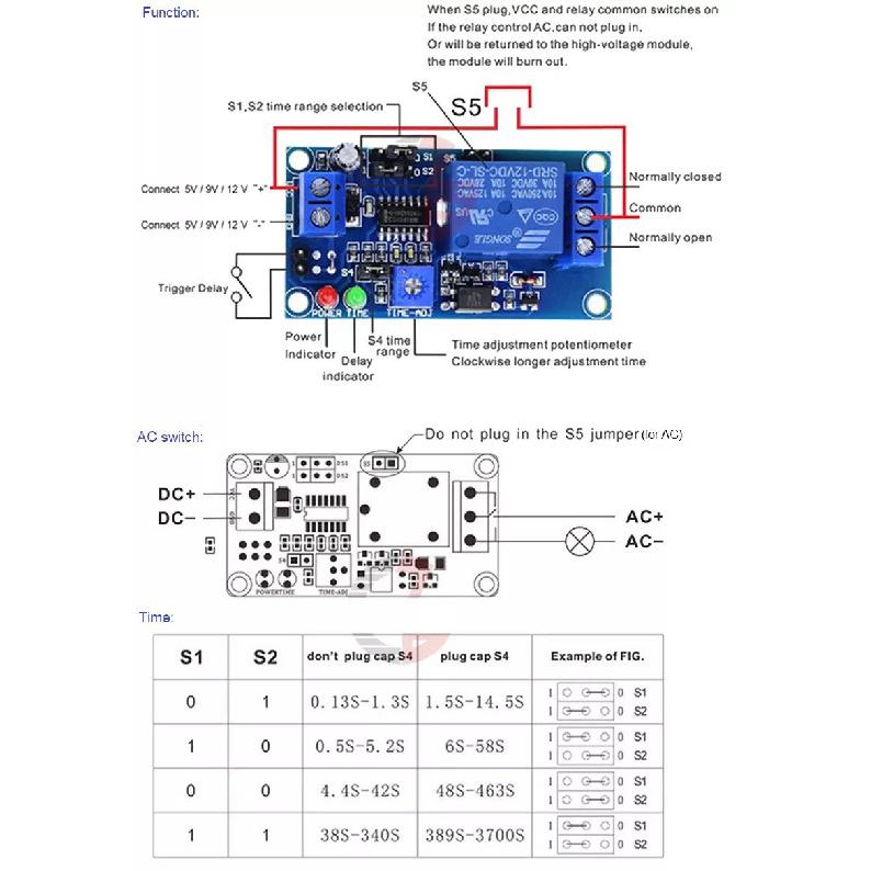 Высококачественный модуль реле задержки DC 12V | Переключатель задержки включения/выключения | Реле со встроенной функцией таймера 5