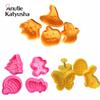 4pcs Cookie Stamp Biscuit Mold 3D Cookie Plunger Cutter DIY Baking Mould Easter Rabbit Cookie Cutters for Kitchen Tools