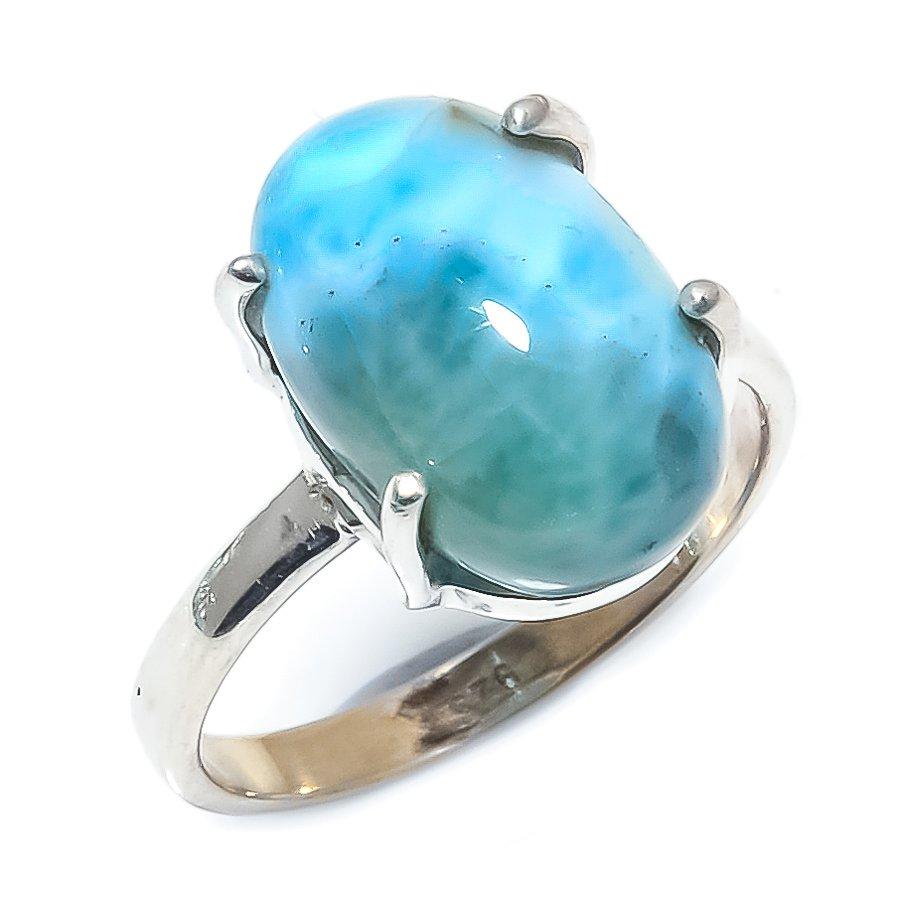 Кольцо из стерлингового серебра 925 пробы с драгоценным камнем Natural Republic Larimar S.7 k3V76