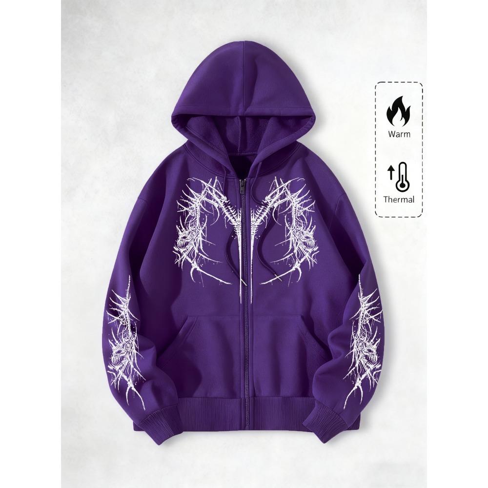 Cyberpunk Metal Fan Style Full Zip Hooded Sweatshirt