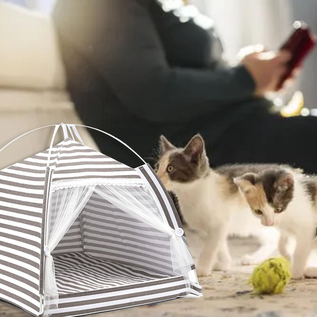 Теплая спальная палатка для питомцев, съемная, из хлопка и льна, палатка для питомцев для дома для кошек, собак, маленьких и средних размеров