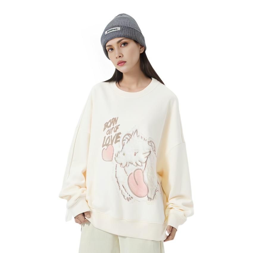 LI-NING AWDTE88-1 Unisex Badfive Loose Fit Long Sleeve Pullover Sweatshirt