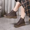 Real Leather Shoes,  New Women's Boots, Thick-soled Short Boots, High-top Women's Shoes