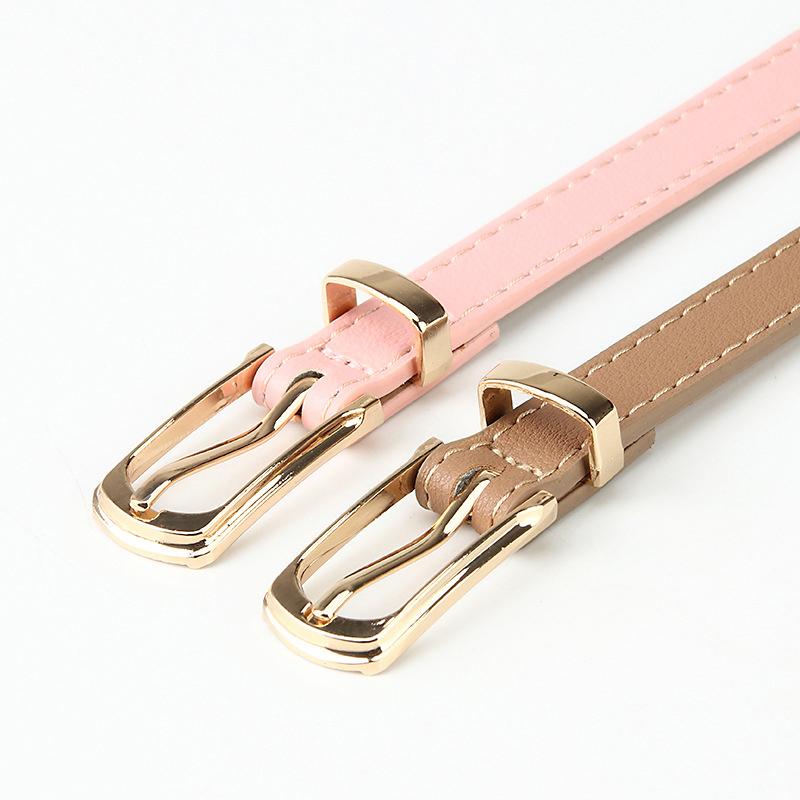 1Pcs 2.4X104Cm Women Belts Pu Leather Simple Metal Buckle Belt Girls Dress Jean Pants Waistband Belts For Lady Luxury Designer Brand
