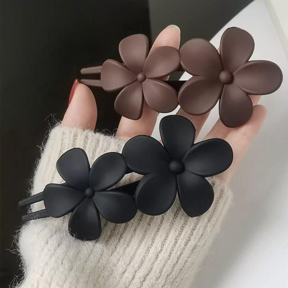 7 PCS Matte Flower Barrettes Lay Down Flat Hair Accessories Flat Hair Claw Clips Beach Party