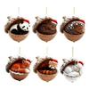 2D Forest Animal Acorn Ornaments Cozy Forest Animal In Snow Frosted Pine Cone Ornaments Woodland Creature Acrylic Hanging Ornament for Animals Lover