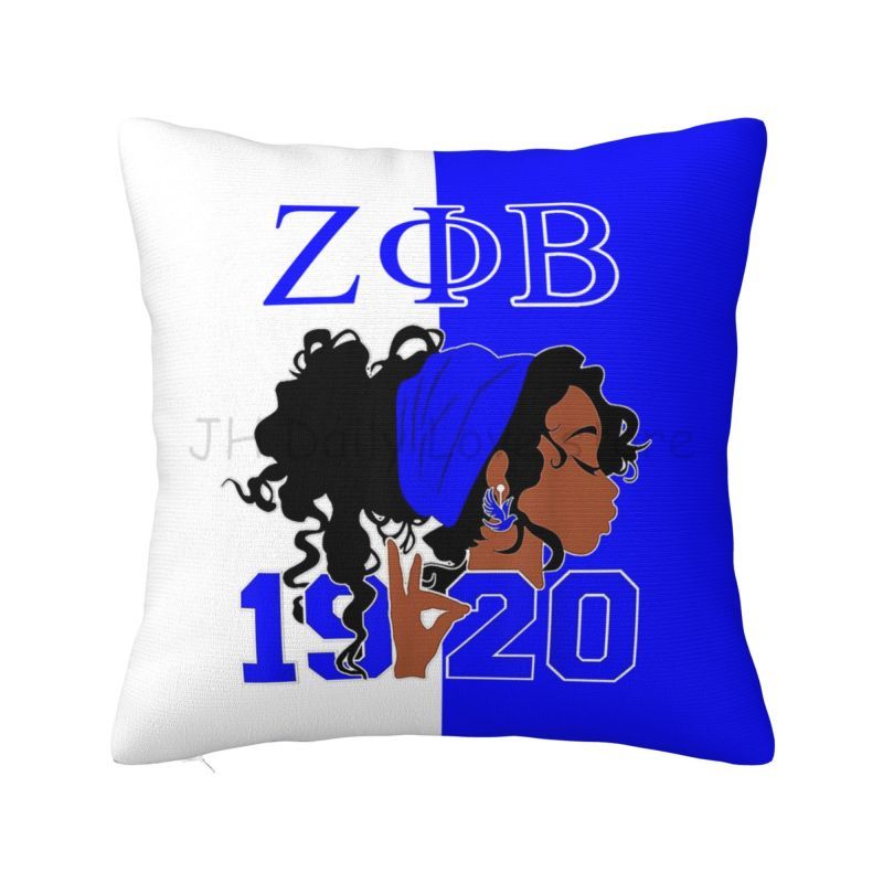 Zeta Phi Beta Print Pillow Cover Cushion Cover for Home Office Car Soft Cozy Polyester Pillow Case Throw Pillowcase x Inch