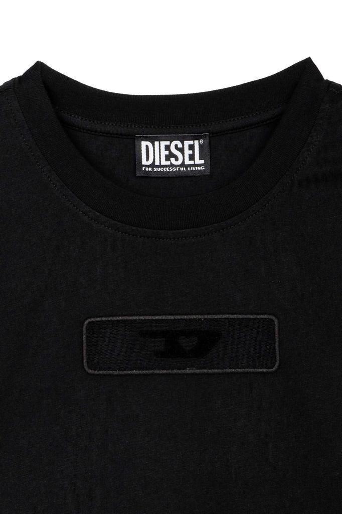 Diesel A15698RHERA 900 Black M Women's T-REG-TULLE-CROPT T-SHIRT