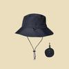 Women's Quick Dry Bucket Hat with Chin Strap Foldable Outdoor Sun Hat Lightweight Wide Brim Fishing Hiking Cap with Integrated Storage Bag