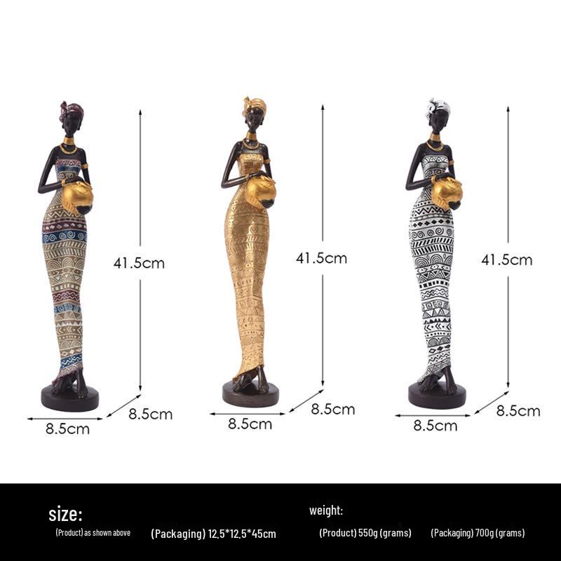 Африканское черное искусство смола фигурка: Креативный домашний декор для гостиной, прихожей или винного шкафа, тумба под телевизор