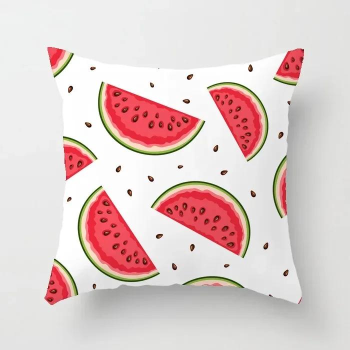 Luxury Home Decor Office Seat Cushion Cover Creative Cartoon Watermelon Banana Print Fashion Pillow Cover