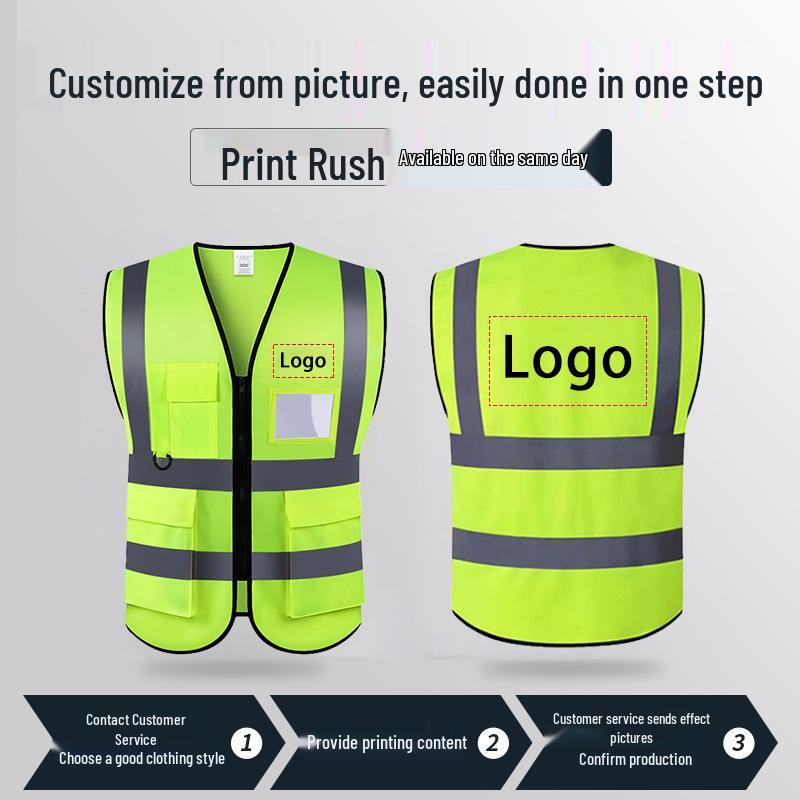Reflective Multi-Pocket Safety Vest for Construction, Sanitation, and Traffic.