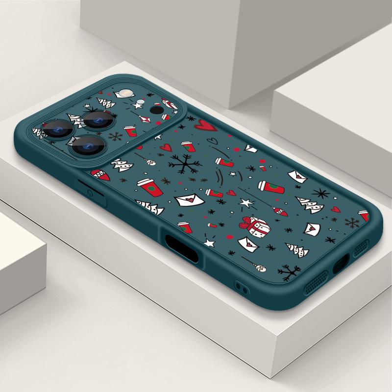Противоударный мягкий силиконовый чехол из ТПУ Funda для iPhone 17 Air 16e 16 15 14 Pro Max 13 17 Pro Max 17 Pro 17 Чехол с рисунком, рождественский подарок