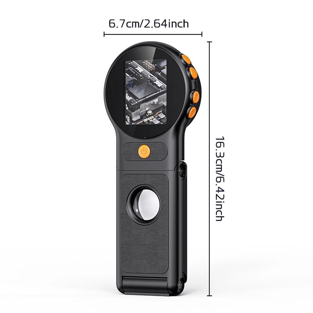 Цифровой микроскоп с увеличением 500X, светодиодный HD-экран IPS 2 дюйма, электронная лупа для монет для дома и офиса