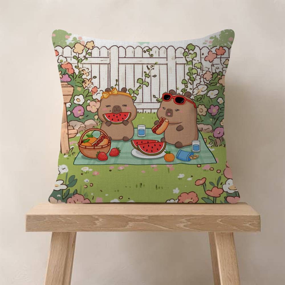 Anime CCapybara Cartoon Cute Personalized Pillow Cover Kids Bedroom Wild Party Decor Pillowcase kid Birthday shower Gift