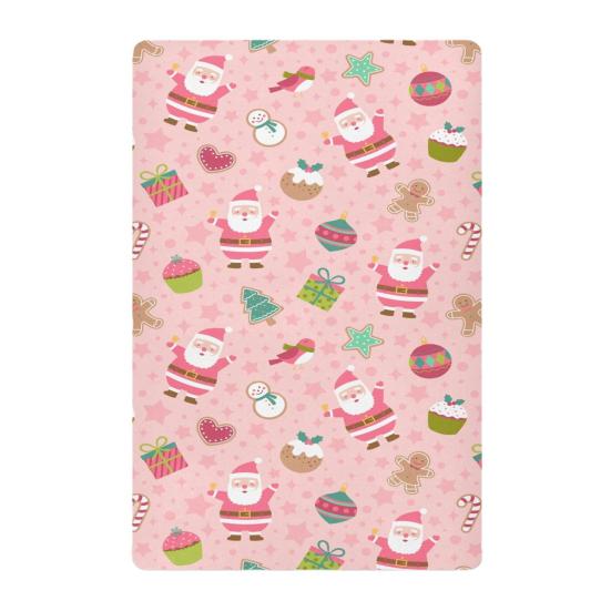 Рождественская простыня на матрас для детской кроватки Дед Мороз Рождественский носок Натяжная простыня для детской кроватки Чехол на матрас для детской кроватки с рождественской елкой для мальчиков и девочек Декор для детской кроватки