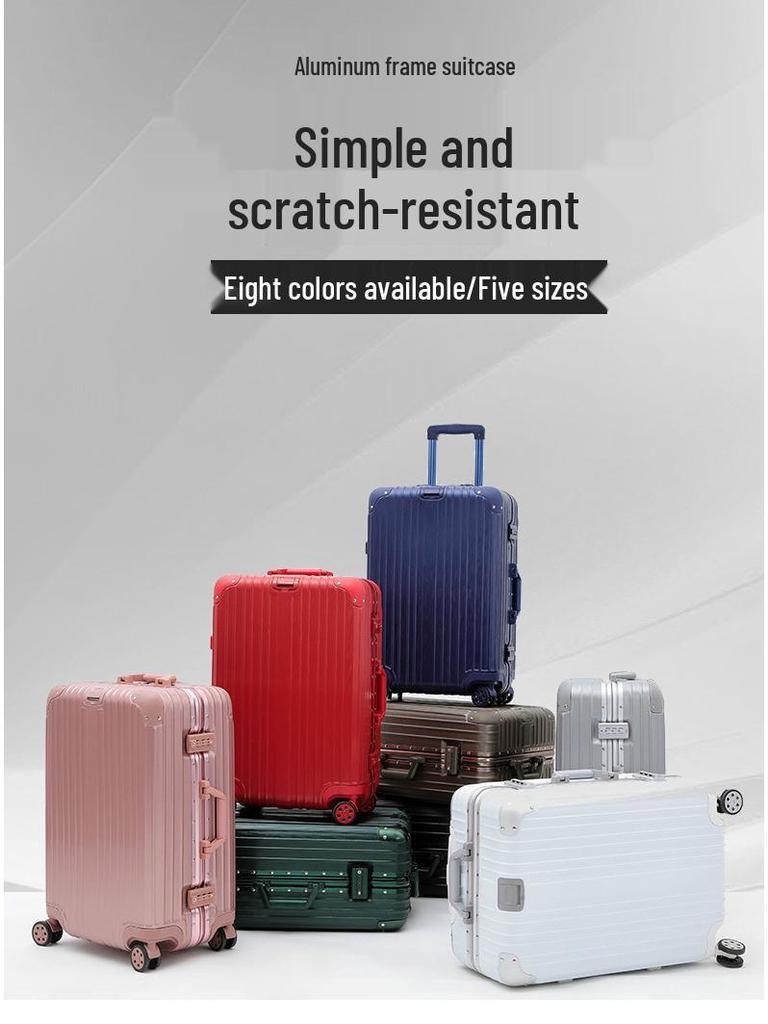 20" Women's Lightweight Aluminum Frame Carry-on Suitcase with Scratch-resistant Finish and Universal Wheels