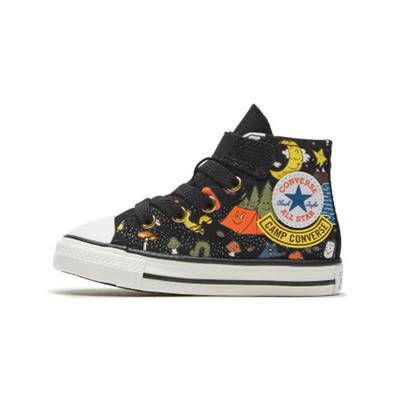 Chuck Taylor All Star 1V Cartoon Print High Top Canvas Shoes Baby Sneakers Black 767531C