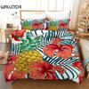 Комплект постельного белья с цветочным принтом Комплект постельного белья с цветочным принтом Тропические цветы Листья для детей-подростков Полиэстер Двуспальное одеяло Queen King