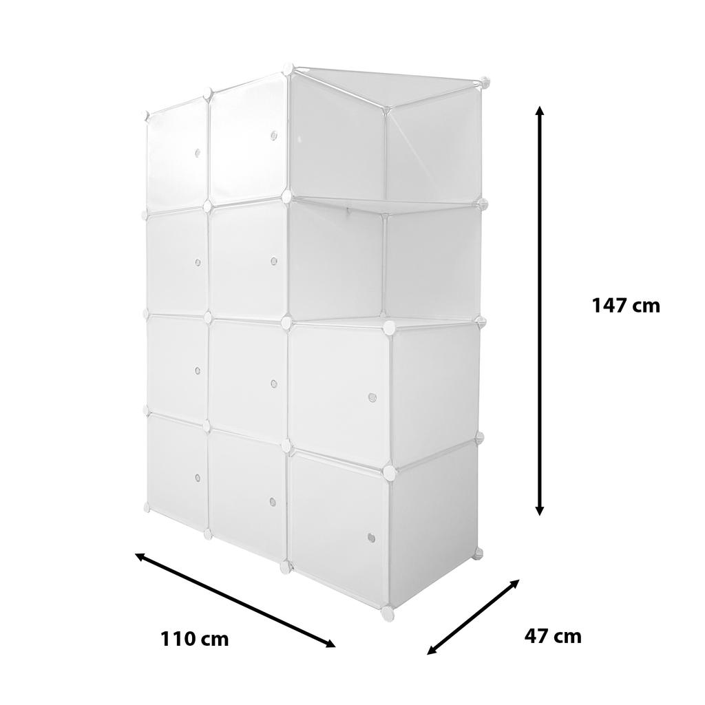 Гардеробный шкаф Cube Настраиваемый Boxed Nyana Home 10 Кубов/Дверей Организация Дома Вешалка для Одежды Обувница 147x110x47см