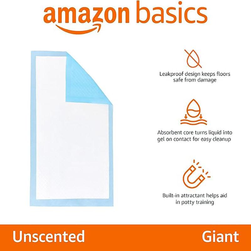 Leak Proof Dog Puppy Potty Pads, 5-Layer Quick Dry High Absorbency, Extra Large Blue White Disposable Training Mats