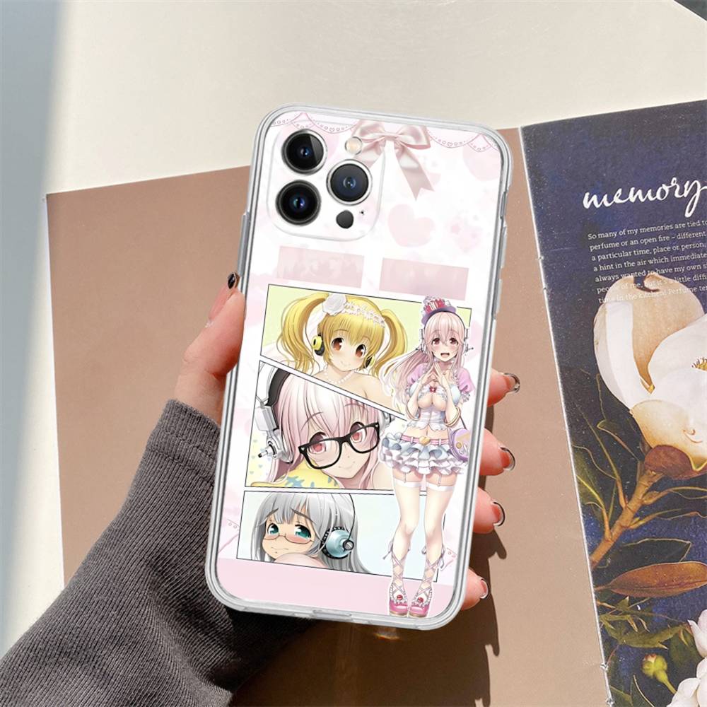 Классический Виртуальный Певец Super S-Sonico Чехол для Телефона Для IPhone 17 16 15 14 13 11 12 Pro Max 16 Plus Прозрачный