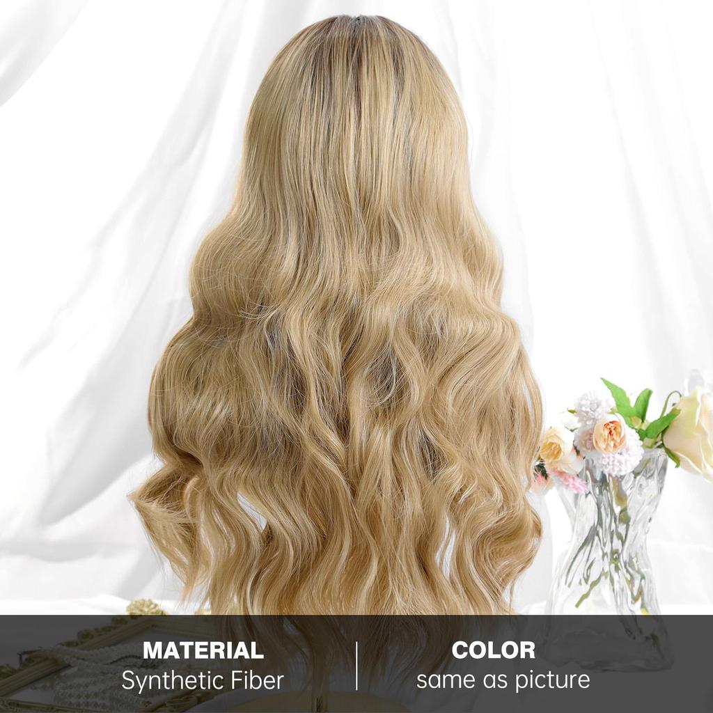 ALAN EATON Синтетический женский парик на шнурке 13x4, длинные волнистые парики, светлый цвет, на каждый день, для вечеринок, высокая плотность, термостойкие волосы