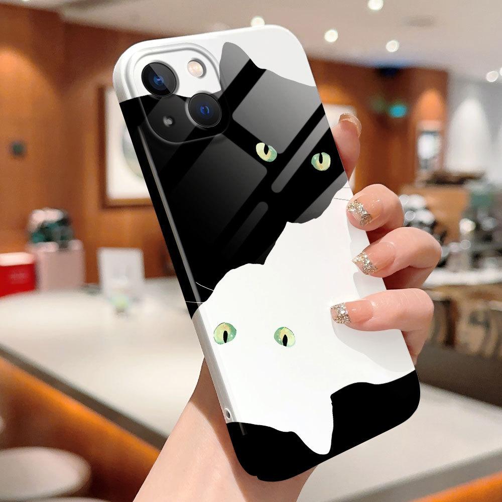 Чехол для телефона с рисунком котов для Samsung Galaxy S20 FE 5G A52 iPhone 11 Xiaomi Redmi VIVO OPPO Realme Huawei Infinix Противоударный Ультратонкий Жесткий Чехол