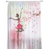 Балерина для девочек, прозрачные шторы с розовым цветком, оконные шторы для гостиной, спальни, жалюзи, детская комната, домашний декор