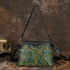 Genuine Leather Retro Embossed Women Bag Versatile Cowhide Hand Painted Shoulder & Crossbody Bags