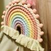 Rainbow Pendant Eye-catching Boho Styles Rainbow Hanging Ornament Cotton Rope Wall Pendant for Home Decoration