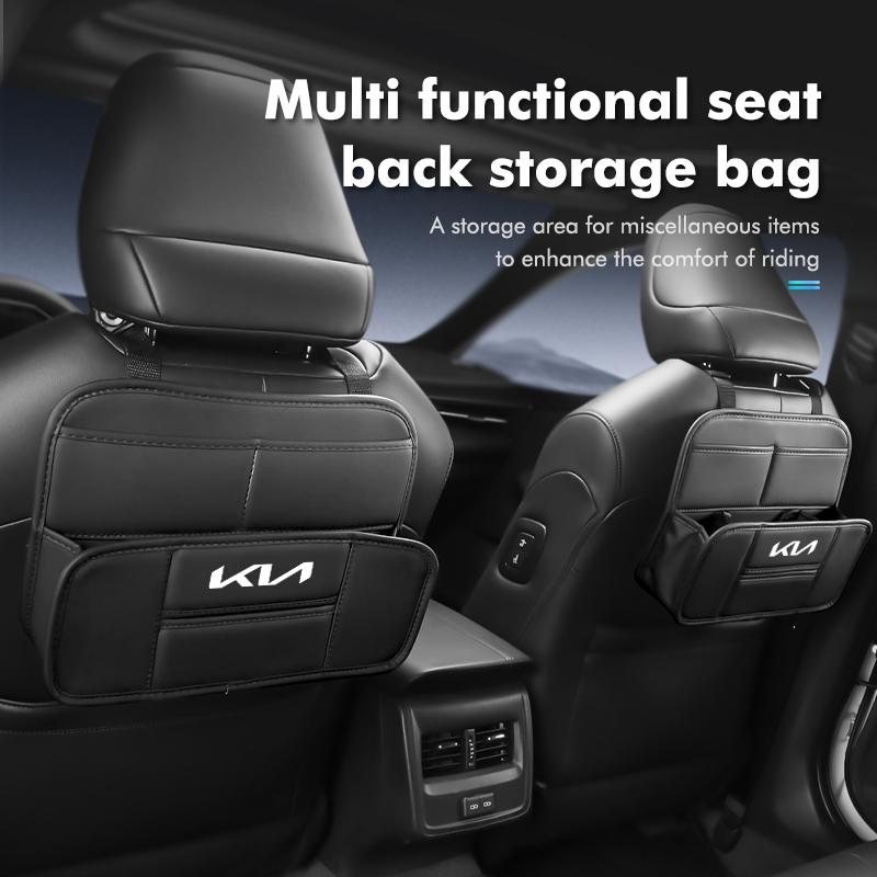 PODV6 For KIA Car Seat Organizer Back Storage Bag Rear Anti-wear Pocket Cerato Soul Venga Forte Spectra Sedona Niro Cadenza