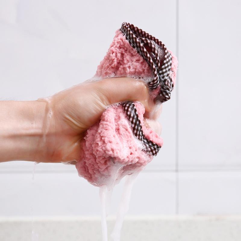 Coral Fleece Hangable Kitchen Towel: Super Absorbent Hand & Dish Cloth