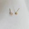 925 Sterling Silver Real Gold Plating 14k Gold Japanese Crystal Stud Earrings Women Small Cute Birthday Jewelry