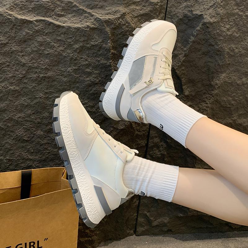 Модные женские кроссовки на платформе, 2025 год, осенний новый тренд, универсальные, модные, легкие, дышащие, повседневные