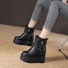Fashion 12cm Winter Platform Wedge Boots High Heels Plush Moccasins Spring Autumn Women Shoes Booties Genuine Leather Ankle Snow